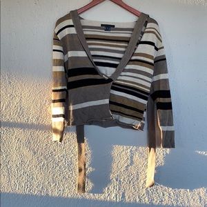 Kate O’Connor luxury 3/4 sleeve wrap sweater